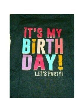 Girls Garanimals Its My Birthday Lets Party! Colorful 3T Long Sleeve TEE Shirt